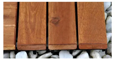 Produktbild von Terrassenfliese aus Akazienholz, 11 Klick-Fliesen für 1m², 30x30cm, Garten-Bodenbelag mit Drainage