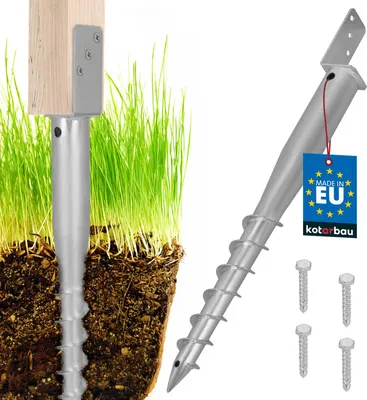 Obrázok produktu pre Oceľová základňa zemného kotviaceho stĺpika v tvare L 63 x 735 mm