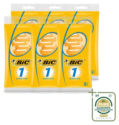 Productafbeelding van 6 x Bic 1 Sensitive wegwerpbare scheermesjes voor heren - Voordeelverpakking - 6 stuks