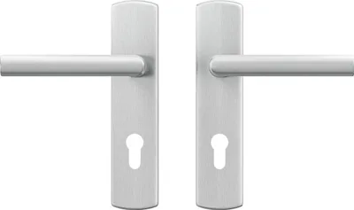Produktbild von AXA Türbeschlagset Innentür - Curve Click Milan - Türgriff Aluminium - mit Zylinderbohrung - PC72 - Türgriff mit Schutzblech