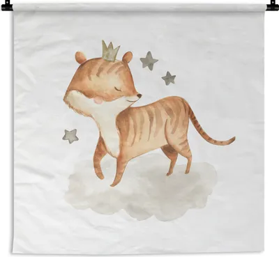 Produktbild von MuchoWow® Wandteppich Wandbehang Fuchs - Dschungel - Sterne 150x150 cm Tapisserie Dekoration Wandtuch - Wohnaccessoires - Modernes