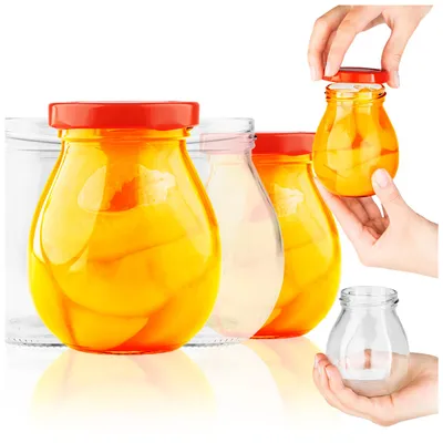 Produktbild von SuperButelki.pl - 50er Set Glasgläser 245 ml mit Schraubverschluss 58 mm, Set mit 0,245 l Deckeln, für Konserven, Pickles, Set mit 0,245 l
