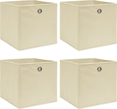 Produktbild von Aufbewahrungsboxen 4 Stk. Creme 32x32x32 cm Stoff