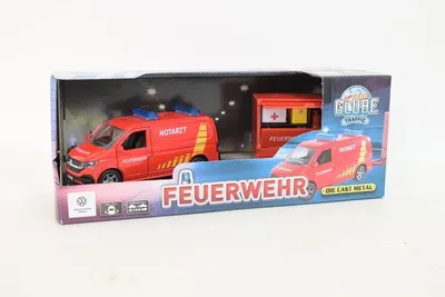Produktbild von Kids Globe VW Transporter Feuerwehr mit Anhänger Spielzeug Kinder 520321