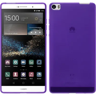 Produktbild von PhoneNatic Case kompatibel mit Huawei P8max - lila Silikon Hülle transparent + 2 Schutzfolien