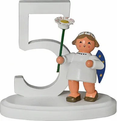 Obrázek produktu pro Miniaturní figurka anděla s číslem "5" ŠxHxV= 7x4x7cm NOVINKA