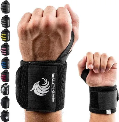 Produktbild von Famanu Handgelenkstützen für Gewichtheben und Fitness - Schwarz