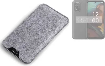 Produktbild von K-S-Trade Filz Handyhülle kompatibel mit Nokia XR21 Schutzhülle Filztasche Filz Tasche Case Sleeve Handy Hülle Filzhülle grau