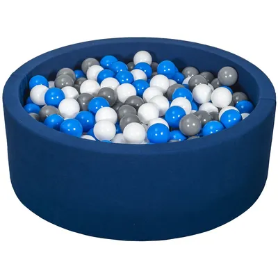 Produktbild von Bällebad Spielplatz + 450 Bälle marineblau weiß, blau, grau
