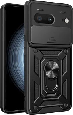 Image de Etui pour Google Pixel 9 Pro XL, étui en silicone avec anneau et protection de l'appareil photo, noir