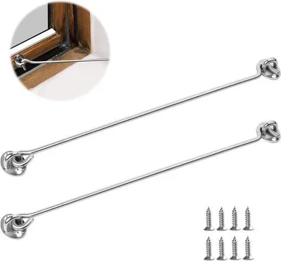 Produktbild von Edelstahl Haken 2 Stück mit Schrauben Vintage Look Türschnapper