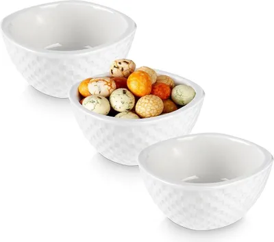 Obrázek produktu pro Sada 3 servírovacích misek z bílého porcelánu, vhodné do myčky