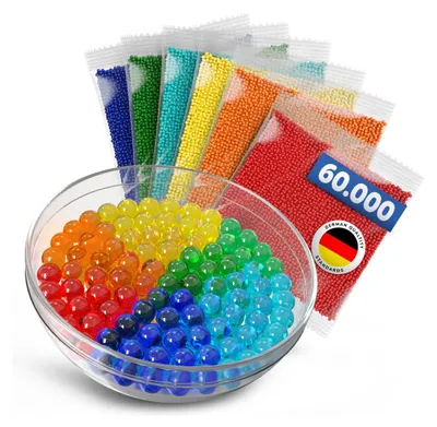 Produktbild von Bojani Deko Gelballs 60.000 Stück buntes Set Wasserperlen Dekoration