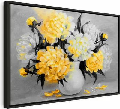Produktbild von Italienischer Leinwand Leinwandbild - Fragrant Colours (1 Part) Wide Yellow 90x60 cm Blumen b-C-0478-b-b