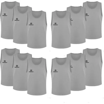 Immagine prodotto di Gilet da allenamento per calcio, taglia L, grigio, set da 12 pezzi, adatti a bambini e adulti