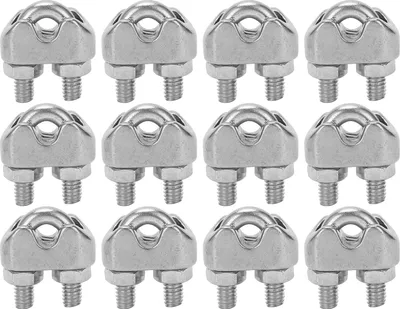 Produktbild von 12pcs 1/8 Zoll M3 Edelstahldrahtseilkabel Clip Clamp U Bolt Sattelverschluss