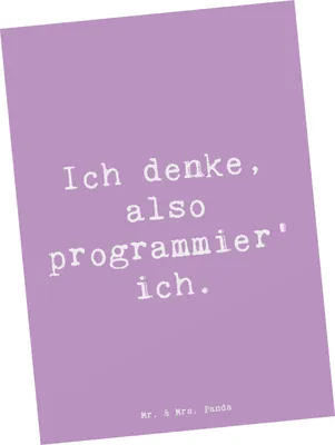 Produktbild von Mr. & Mrs. Panda Postkarte Spruch Denker Softwareentwickler - Lavendeltraum - Geschenk, bildkarte, Softwareentwicklung, Ansichtskarte, Postkarten, Grußkarte, Berufsleben