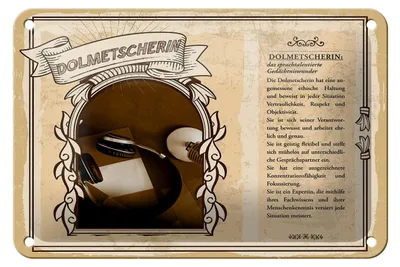 Produktbild von Blechschild Berufe 18x12cm Dolmetscherin Gedächtniswunder Dekoration
