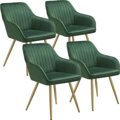 Produktbild von tectake® Esszimmerstuhl Marilyn gepolstert, in Samtoptik, gesteppt 58 x 62 x 82 cm