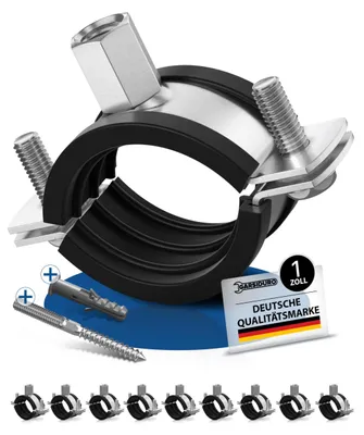 Productafbeelding van Professionele set van 10 buisbevestigingen, inclusief schroeven en pluggen