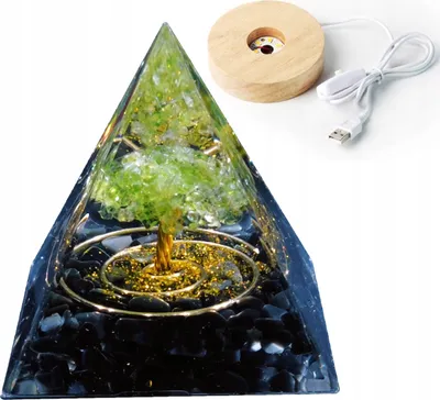 Immagine prodotto di Piramide ORGONITE + lampade a LED LAMPADA 5cm AMULETO CRISTALLO 5cm HX14
