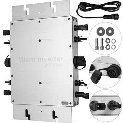 Productafbeelding van VEVOR 1200W zonnemodule-omvormer, 22-50V, 230V, MPPT, netgekoppelde micro-omvormer