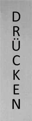 Produktbild von CombiCraft Aluminium Türschild Drücken (vertikal) 165x45mm mit 3M-Tape