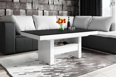 Produktbild von Design Couchtisch Tisch HLU-111 Schublade höhenverstellbar ausziehbar Esstisch