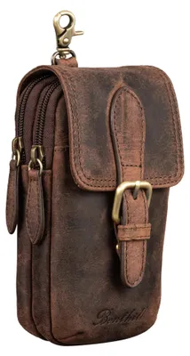 Produktbild von Benthill Gürteltasche aus Echtleder - Hüfttasche aus Rindsleder - Wandertasche für Damen & Herren - Organizer / Partytasche