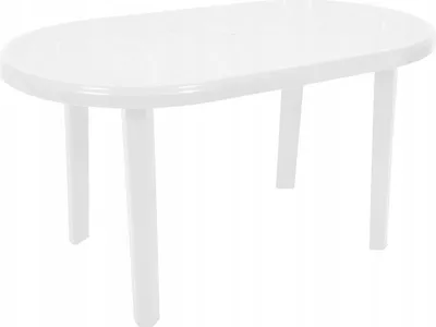 Produktbild von Ovaler Gartentisch aus Kunststoff weiß 135x80 cm
