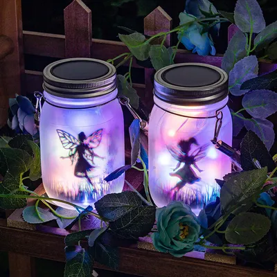 Immagine prodotto di Lampada solare - 2 pezzi, multicolore - 14x8x7 cm - Vetro