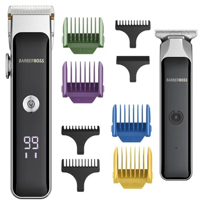 Image de Ensemble de tondeuses à cheveux Barberboss pour hommes, comprenant 2 tondeuses sans fil avec précision