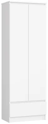 Obrázek produktu pro Skříň Kancelářský regál Regál bílá 60 cm široký 180 cm vysoký, se 2 dvířky a zásuvkou ve spodní části