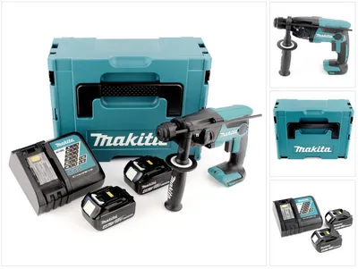 Produktbild von Makita DHR165RMJ, Schwarz, Blau, 1,6 cm, 5300 RPM, 1,3 J, 1,3 cm, 2,4 cm