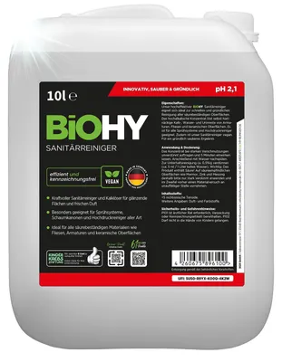 Produktbild von BiOHY Sanitärreiniger 10L Badreiniger Kalklöser Dusche Fliesen Konzentrat