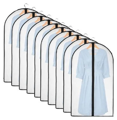 Produktbild von Transparente Kleidersäcke zum Aufhängen von Kleidung, Kleiderschutzbeutel mit Reißverschluss für Mäntel, Jacken und Hemden