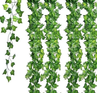 Zdjęcie produktu dla Sztuczna wisząca winorośl z liśćmi bluszczu, 51,2 metra, do użytku wewnątrz i na zewnątrz