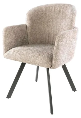 Productafbeelding van FURNLUX Eetkamerstoel Embrace, ecru en antraciet, 58 cm / Hoofdkleur: beige / Afmetingen: 58 x 85 x 61 cm