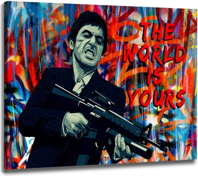 Produktbild von Wandbild Leinwandbild Gangster Pop Art Kunstdruck XXL Wanddeko: 150x100x4cm