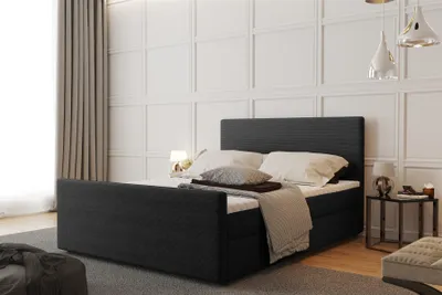 Produktbild von Boxspringbett Schlafzimmerbett CARO 120x200cm Stoff Scala Anthrazit
