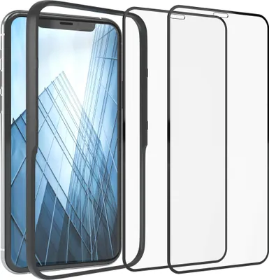 Produktbild von EAZY CASE - 2x Display Schutzglas kompatibel mit Apple iPhone X / XS, 2x Kameraschutz, Glasfolie als Schutz, Blasenfrei Transparent