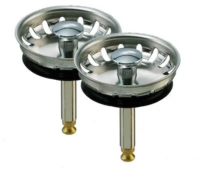 Produktbild von 2er Set Siebkörbchen für Spülen-Ablauf Ø 54mm ( 1 1/2 Zoll ) Siebkorb Excenterbedienung, für Franke Spüle EuroForm EFG 614 bis Baujahr 2006
