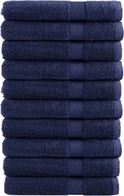 Produktbild von "2026 Promotion" Premium Handtücher SOLUND 10 Stk. - Hohe Qualität - Marineblau 100x200 cm 600 g/m² - Duschtücher CC534