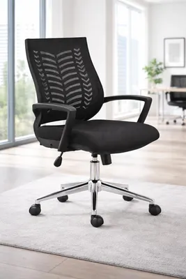 Produktbild von Bürostuhl mit ergonomischer Rückenlehne und gepolsterter Sitzfläche