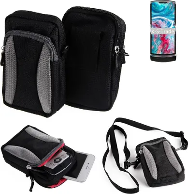 Produktbild von K-S-Trade Holster Schutz Hülle kompatibel mit Motorola Razr 2019 Handy Hülle Gürteltasche Umhängetasche mit Zusatzfach schwarz
