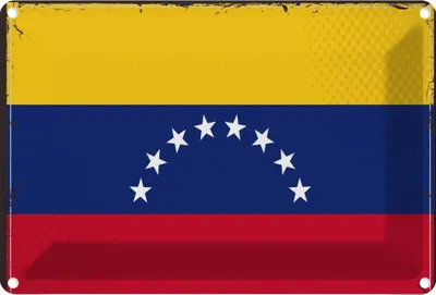 Produktbild von vianmo Blechschild 20x30 cm Venezuelas Venezuela Flagge Fahne Wappen