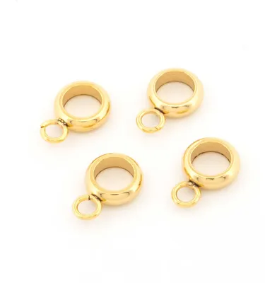 Produktbild von Vintageparts Collierschlaufen aus 201 Edelstahl goldfarben 4 mm Innendurchmesser, 4 Stück
