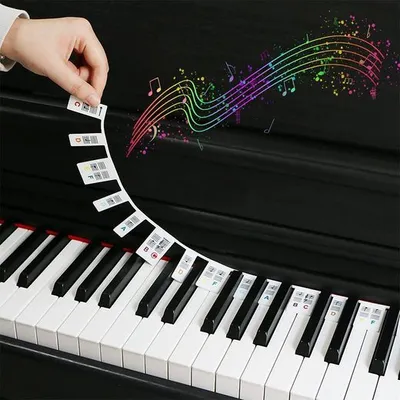 Produktbild von Aufkleber Farbe Kieselgel Entfernbar Klavier Keyboard für 88 Tasten Tastatur