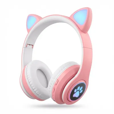 Produktbild von Wireless Bluetooth Headset Glühende Katze Ohr Kopfhörer Stereo Musik Kopfhörer mit Mic Einstellbare Stirnband Kopfhörer für Desktop-Laptop Tablet PC