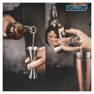 Produktbild von Japanischer Jigger, Messbecher aus Edelstahl mit Innen-Skala, max. 50ml/25ml, Bar-Zubehör für Cocktails